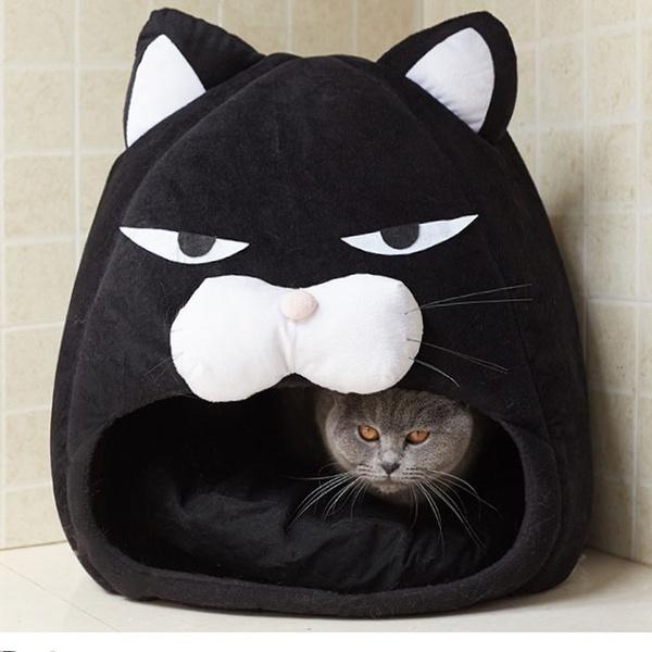 Уютный Котенковый Палатка-Домик Для Грызунов и Кошек, Полузакрытая, Милый Кошачий Манеж в Монгольском Стиле, Теплый и Удобный Домик для Питомцев, Идеально Подходит для Использования в Помещении 38*38*38 чёрный Smart Mouse