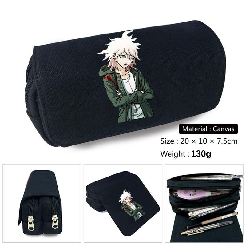 Мультяшный пенал Danganronpa, большой вместительный пенал для школьных принадлежностей, милый простой стиль, сумка для карандашей для девочек, сумка для хранения канцелярских принадлежностей gray Refreshing Home