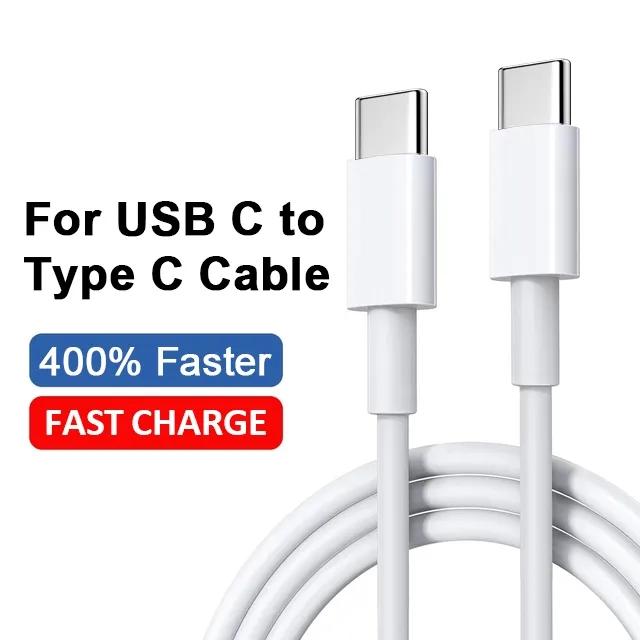 100 Вт USB-кабель для Xiaomi Redmi Samsung Huawei Type C на Type C USB-кабель для быстрой зарядки и передачи данных Аксессуары для зарядного устройства телефона 1m white Charging set