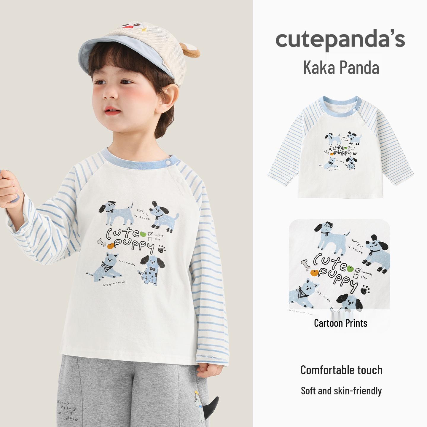 Детская футболка с длинным рукавом Kaka Panda - Весенний повседневный топ для мальчиков и девочек 110 cm white Voyex