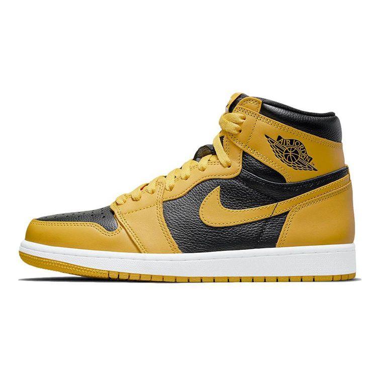 Детские кроссовки Air Jordan 1 Retro High OG GS Pollen Желтый Черный Белый 575441-701 36 black