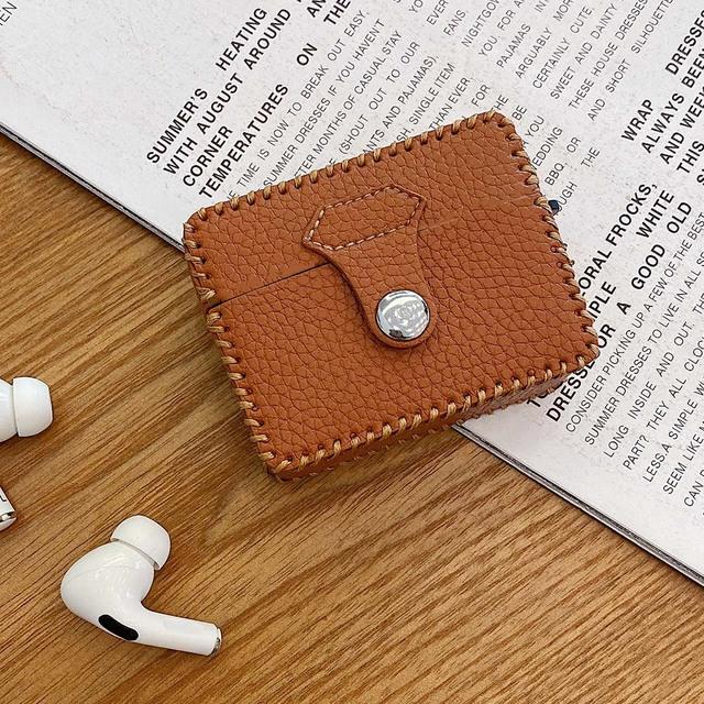 Роскошный кожаный чехол с узором личи для Apple AirPods 1/2/Pro2, защитная сумка для наушников, крышка зарядного кейса для AirPod 3/4 Fundas For AirPods 1 or 2 коричневый Better&Healthy Life