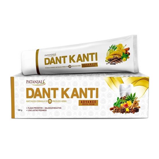Дант Канти: Зубная паста на основе 26 трав (100 г), Зубная паста Dant Kanti Advanced Patanjali white