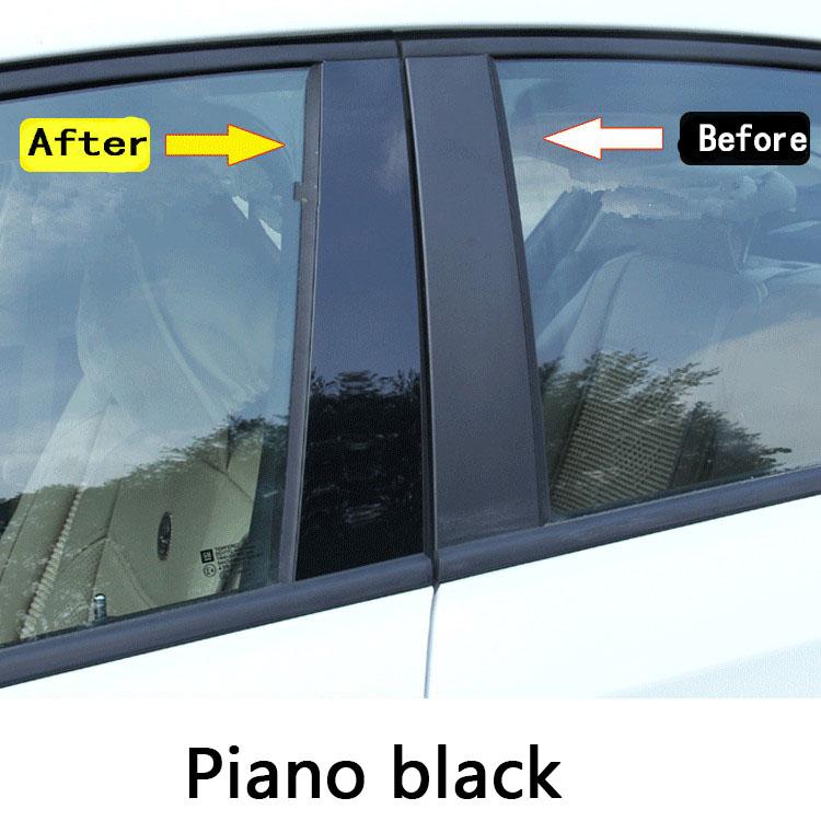 Car TPU/Glossy Mirror Pillar Post Cover Door Trim Window Molding Sticker Plate For Suzuki Alivio 2014 2015 2016 2017 2018 Piano black gray 28f4641bb
