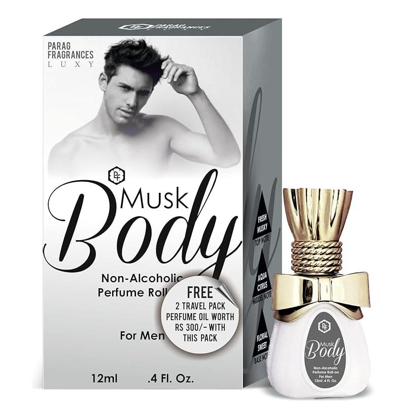 Parag Fragrances Fresh & Long Lasting Attar Perfume Series для мужчин (Мускус для тела) gray