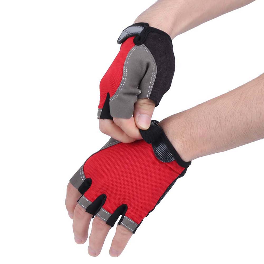 Outdoor Exercise Sports AntiSlip Half Finger Gloves for Outdoor Riding Cycling Climbing black Fishine