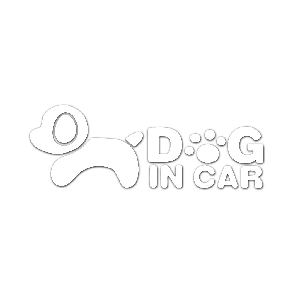 [JASDESIGN] Наклейка для собаки СОБАКА В МАШИНЕ Наклейка Собака Собака Автомобиль Мотоцикл Наклейка JM-141 (Белый Серебристый, 1) белый Samurai Japan