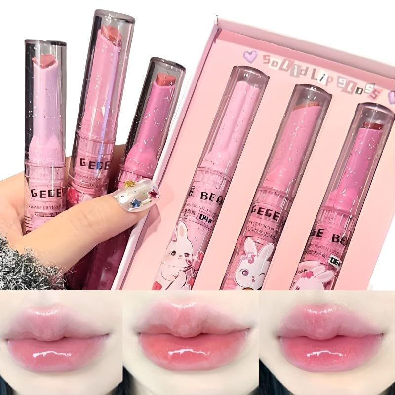 очень блестящая помада от gloss Korean ReA Cute, пигментированная, Rom&nd. Прозрачная, стойкая помада. Увлажняющий, мерцающий, стойкий pink AniWorld