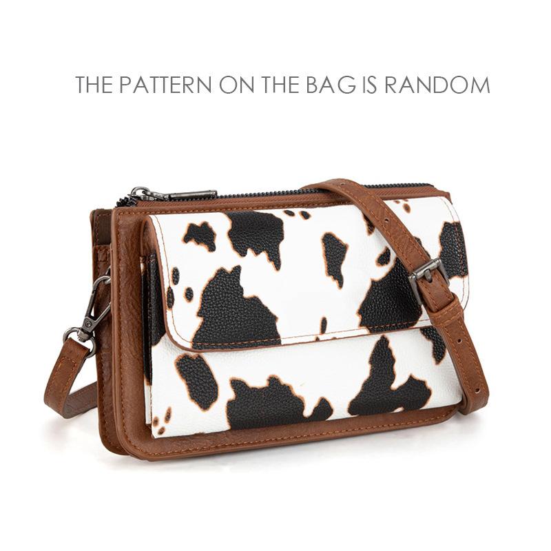 Retro European and American Style Printed Crossbody - Multifunctional Adjustable Shoulder Bag Solid Color Casual Cell Phone Bag black Umsif Women
