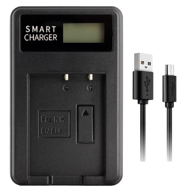 ЖК-зарядное устройство USB EN-EL8 для камеры S52C P1 P2 S50 S50C S51 S51C S52 S52c S7c Зарядная док-станция Аксессуары 1 black Insiders
