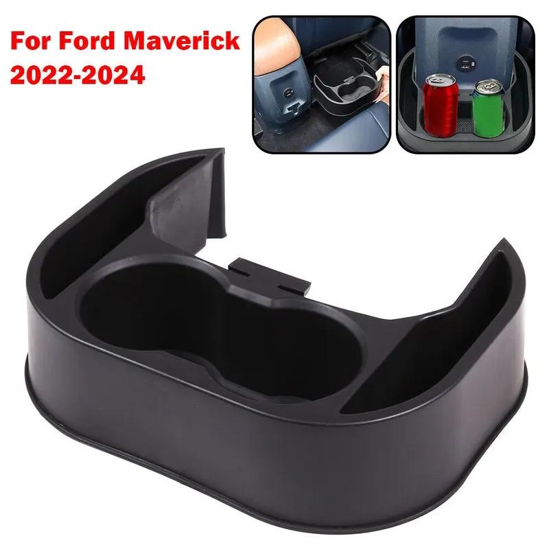 For Ford Maverick   2024 Car Rear Seat Water Cup Holder Storage Box Interior Organizer ABS Auto Parts Accessories Black black gga Whim