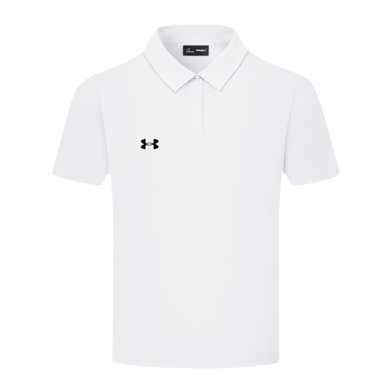 Under Armour Plain Simple Logo Print Breathable Short Sleeve Polo Shirt Unisex tops White 25500504-100 XXXXL white