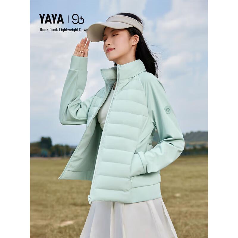 Женский пуховик YAYA с вязаными вставками, легкий XL сосна зеленый