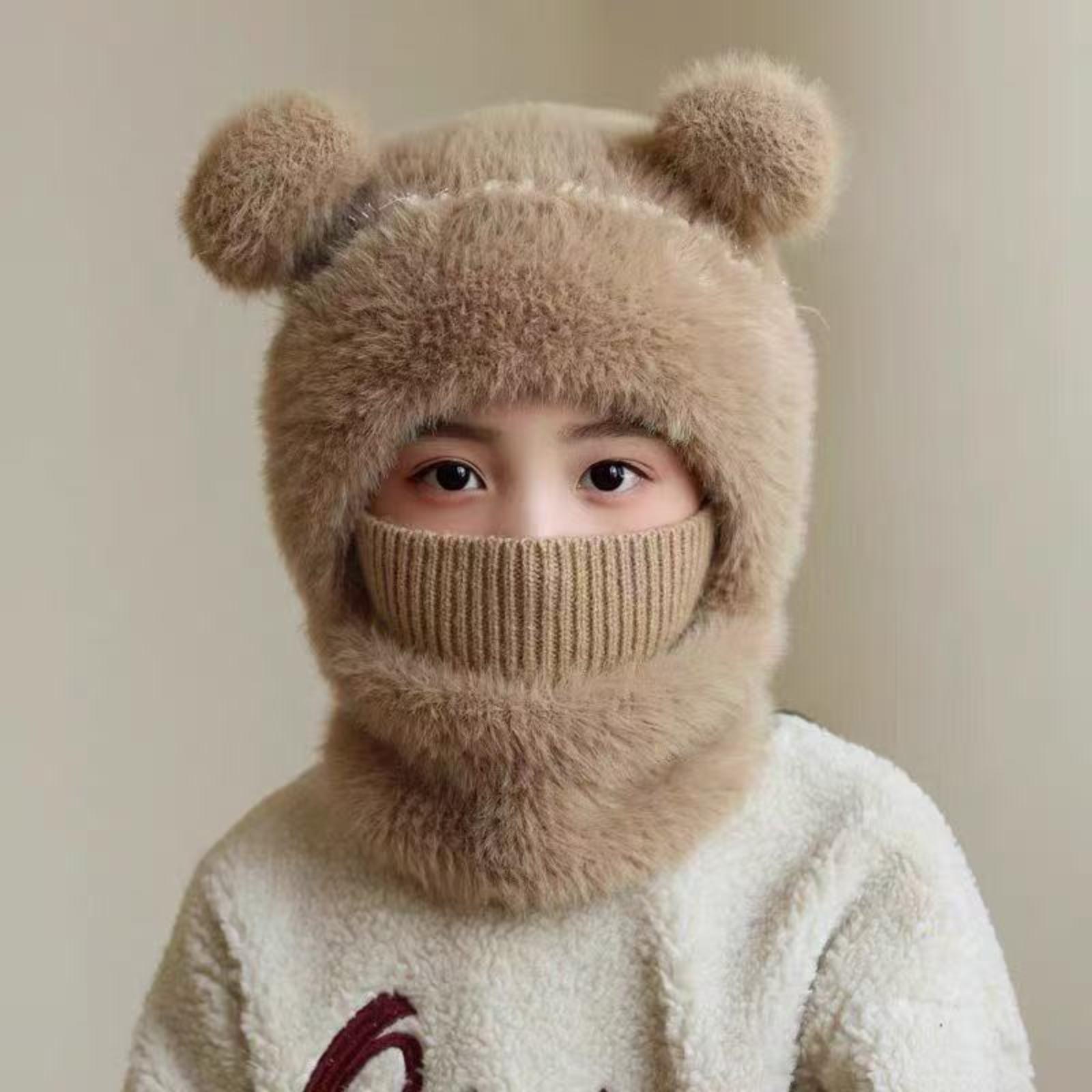 Детская вязаная шапка зимний шарф с наушниками и теплом One Size gray Eason
