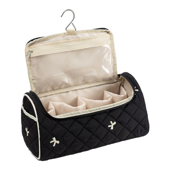 Travel Hair Dryer Bag Quilted Hair Dryer Pouch with Hook Portable Padded Hair Tools Organizer for Hair Dryer And beige Pengpai