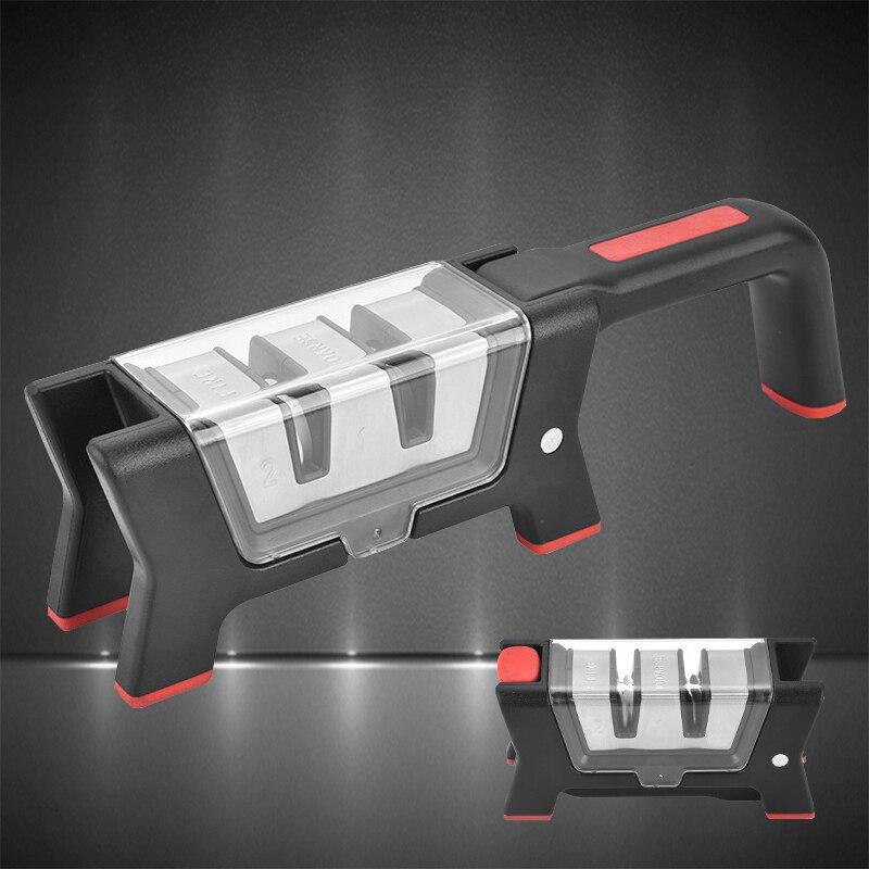 Ручная складная точилка для ножей Creative Multifunction Gold and Steel Sand Ceramic Wetstone Household Kitchen Tools sharpener tool gray LightTOP