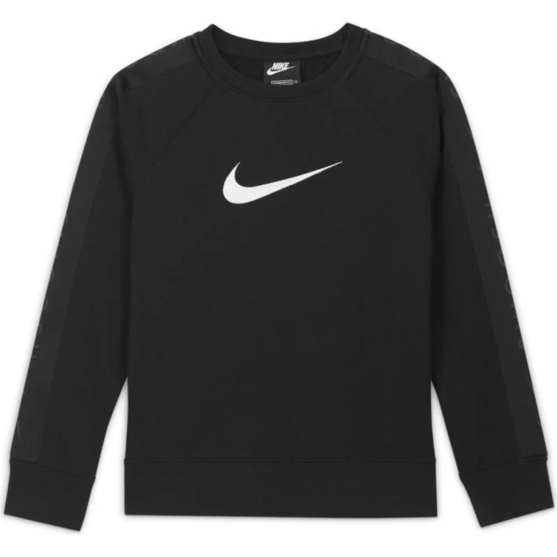 Nike Толстовка с круглым вырезом, свободная, дышащая, повседневная, спортивная, детская, черная DA0775-010 M black
