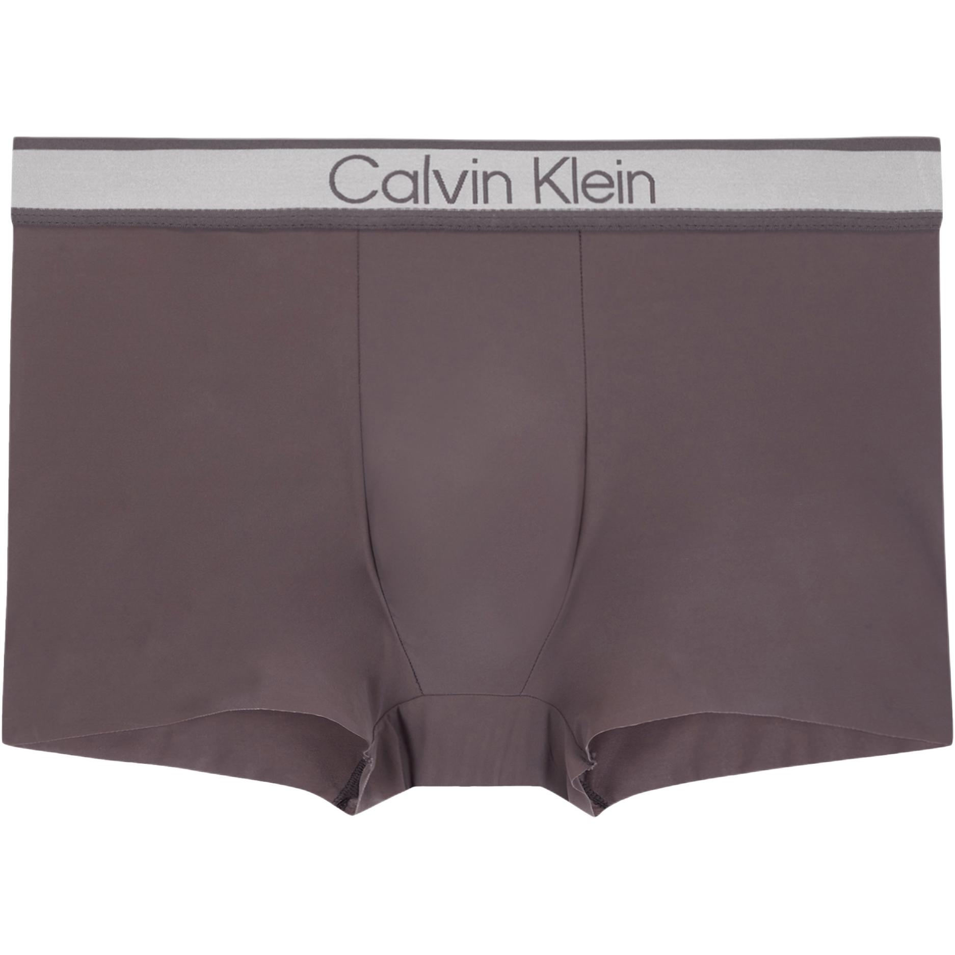 Calvin Klein Logo Elastic Mid Waist Breathable Boxer Briefs Men underwear Plum Truffle NB4089-OHQ M white