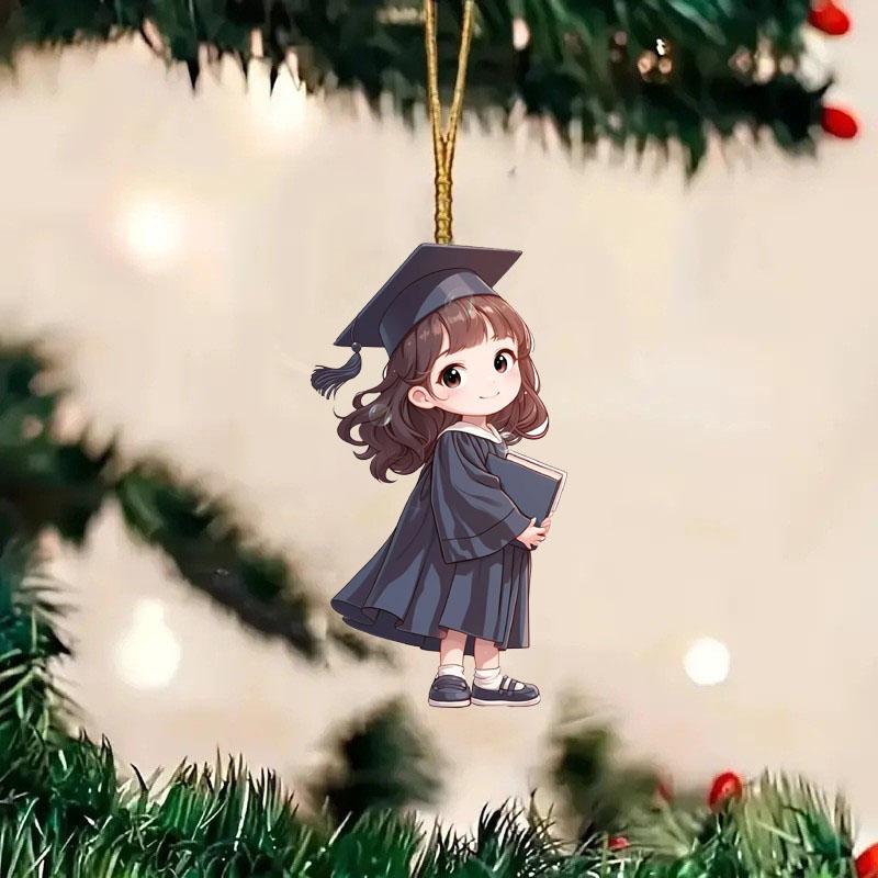 Degree girl акриловый плоский 2D автомобильный кулон зеркало заднего вида украшение студенческий рюкзак брелок мобильный телефон кулон 8*8*0.3cm gray Forest Sunshine Home