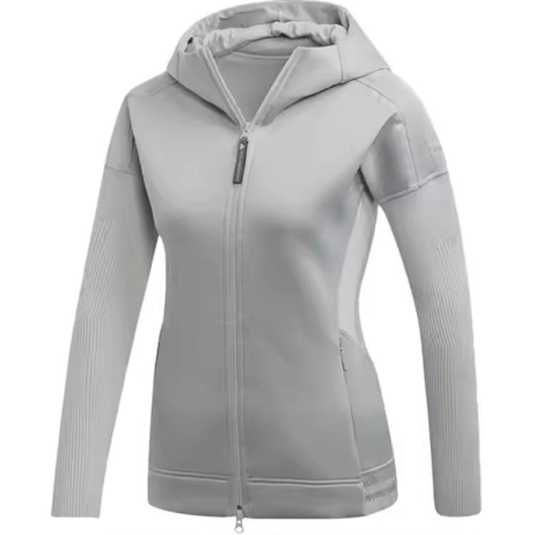 Adidas Zne Sports Lifestyle Series Hooded Training Jacket Long Sleeve Women Jacket Gray FK0836 XS white
