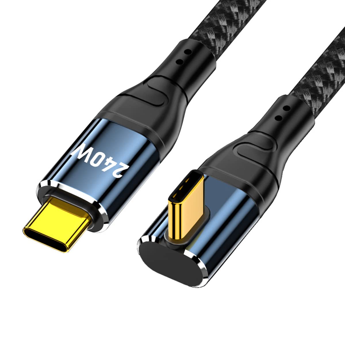 Кабель Cablecc 240 Вт 480 Мбит/с 48 В 5 А USB 100 Вт 90 градусов 50 см для ноутбуков и планшетов Кабель USB-C Type-C, 2.0 совместимый, Зарядка, Тонкий, Угловой, gray DOKI DOKI MARKET form NIPPON