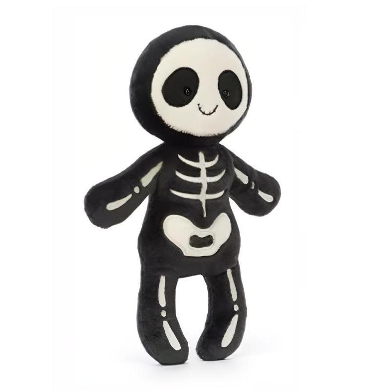 JELLYCAT Серия Хэллоуин Череп Боб Креативная Кукла Плюшевая Фигурка Высота 33 см black