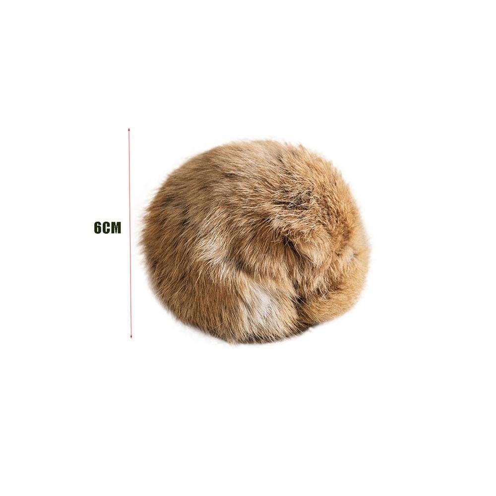 Gifts Rabbit Fur Cat Toy Ball Durable Scratch Resistant Cat Teaser Wand Soft Silent Cat Toys for Indoor Cats Kicks Chase Games beige Kings City