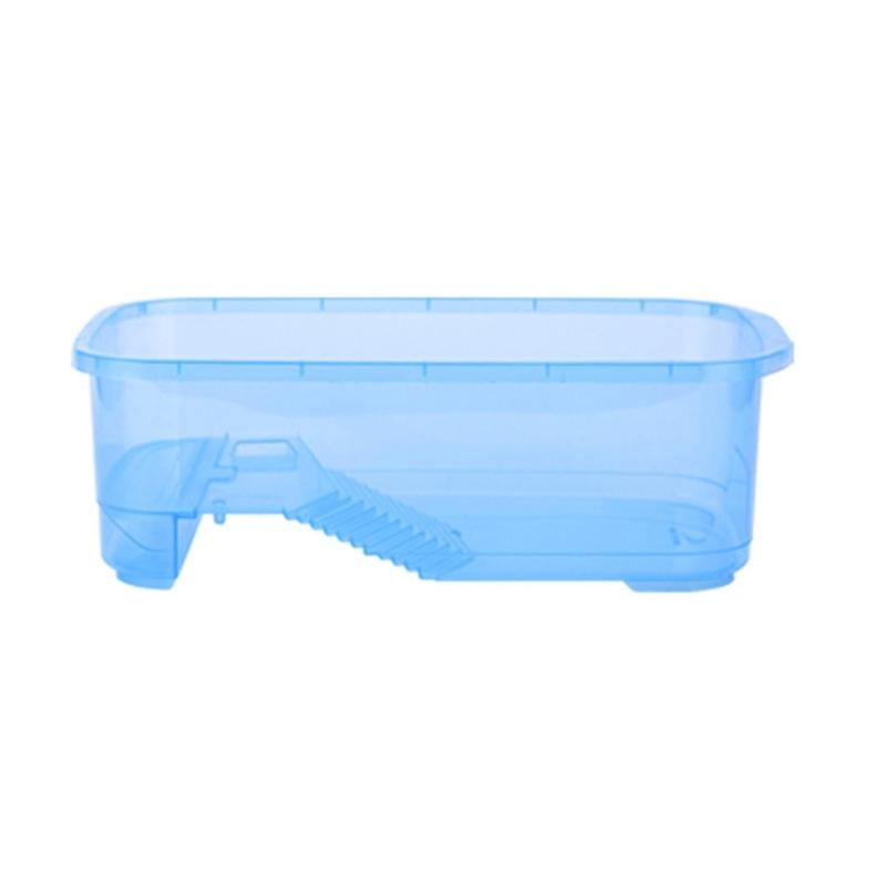 Turtle Tank Turtle Feeding Box with Basking Platform Multicolors Habitat Breeding Tool Reptiles Multifunctional Area Small Ladder Basin синий Tortilla
