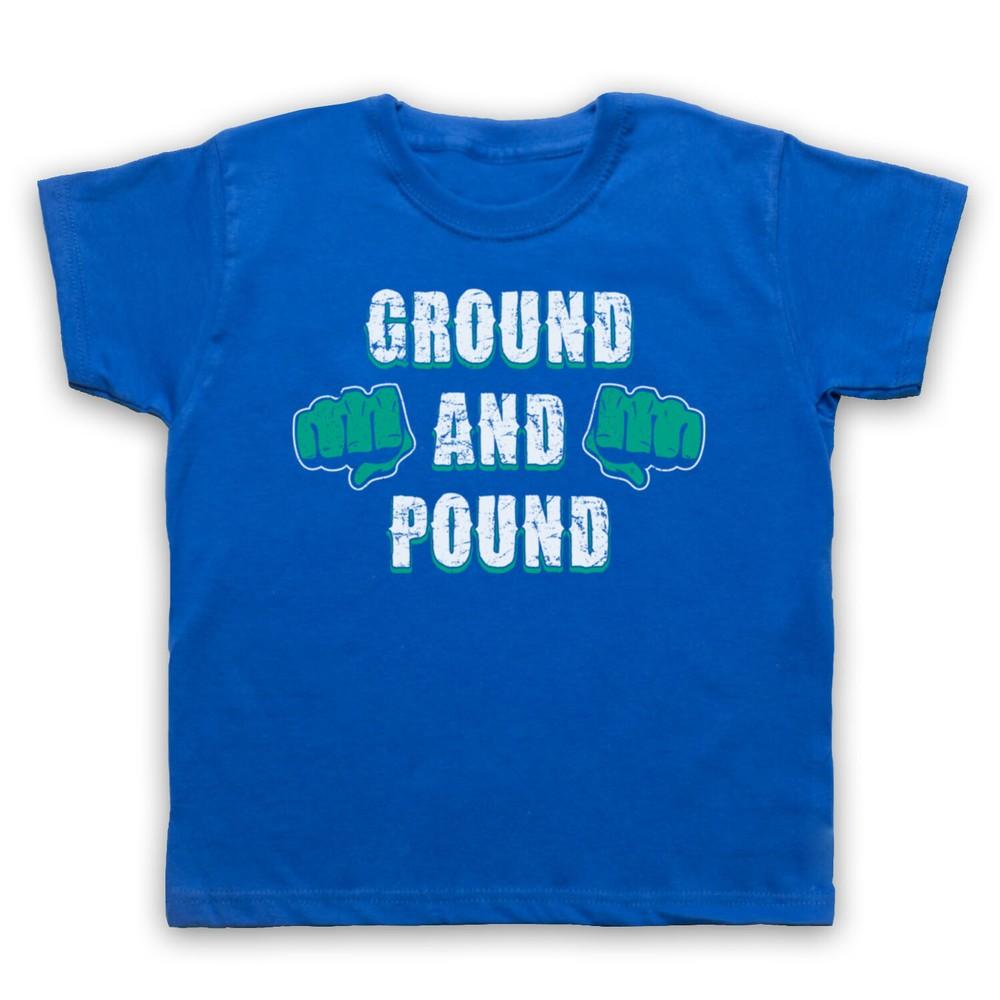 Ground And Pound ММА Боевой Слоганом Смешанные Единоборства Детская Футболка S blue MyFamilyTees