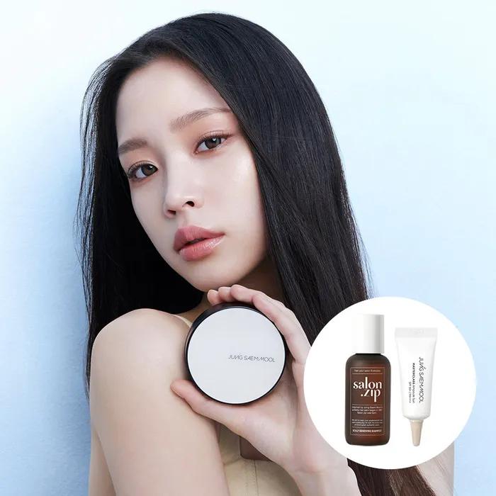 Jeong Saem Mool Essential Skin Nude Cushion (Пополнение включено) (Ампула 5 мл + Шампунь для кожи головы 50 г Бесплатно) Light gray BeautyGlam