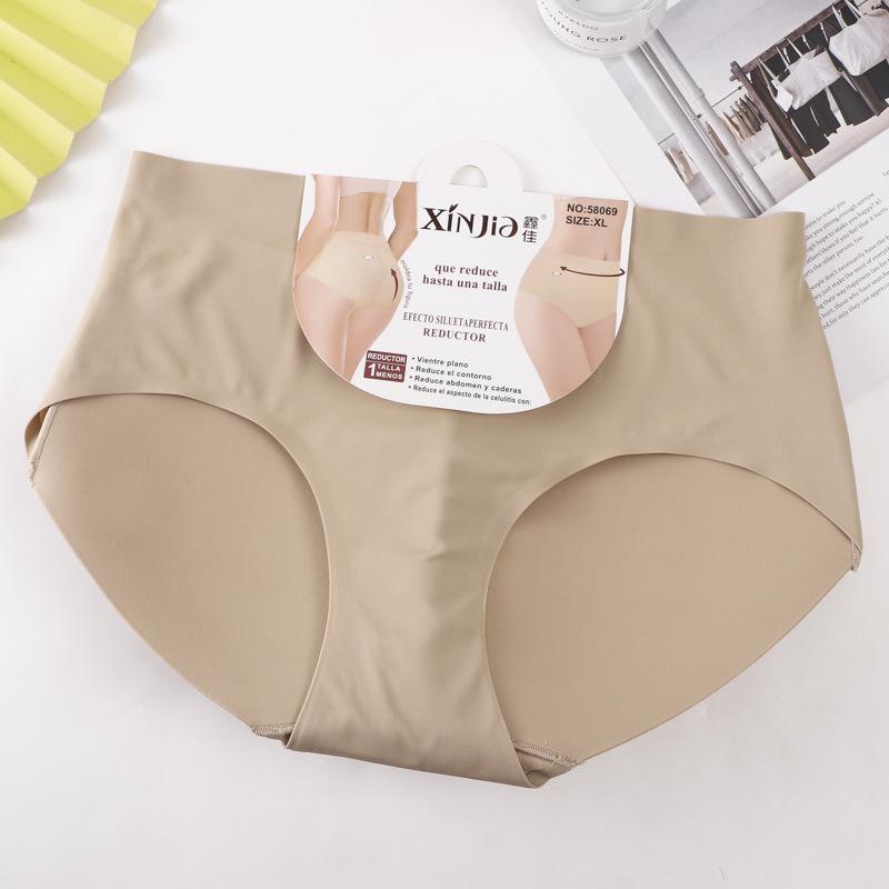 Xinjia Seamless Hip-Lifting Ice Silk Shapewear: Дышащее, мягкое, корректирующее фигуру нижнее белье. L (100-115 kg) white BreezeCart
