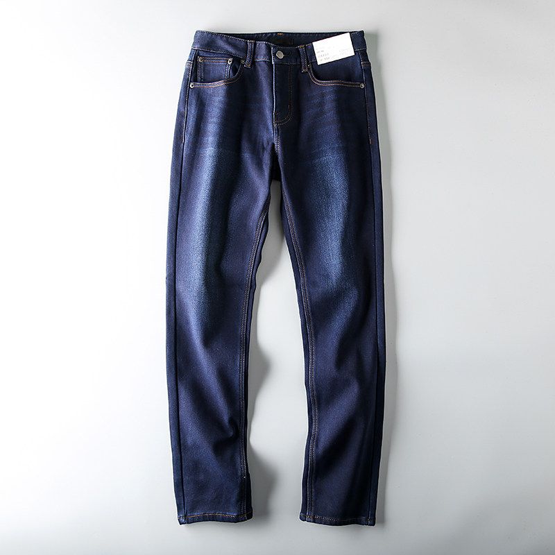 Foreign Trade End Order Cut Label Winter Export Fleece Padded Jeans Blue 31 black TAOMall