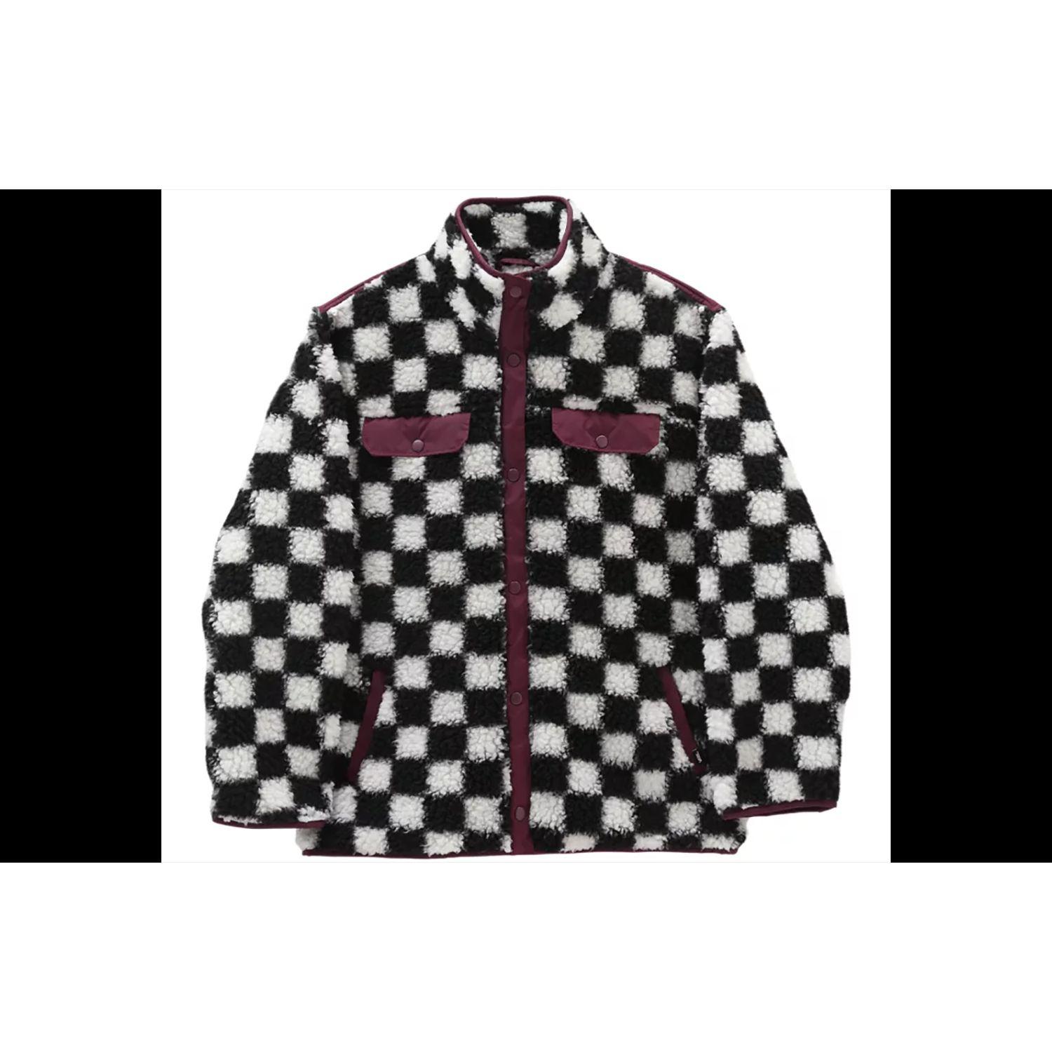 Спортивная куртка Vans Casual из шерпа, женская верхняя одежда, черный, белый цвет VN0A5LJ3705 L gray