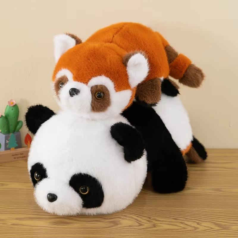Плюшевая кукла-животное 1 шт детские игрушки Flip Panda Милая мягкая кукла праздничный подарок украшение для дома украшение 38cm orange inne