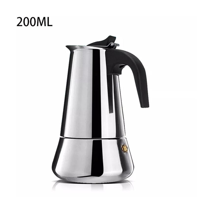 4/6 чашек из нержавеющей стали итальянская верхняя часть Moka Espresso Cafeteira Expresso Percolator Stovetop Coffee Maker Moka Pot white Elegant Living House