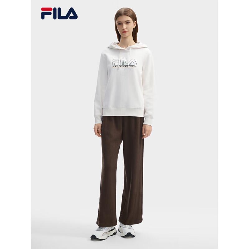 Женская вязаная толстовка с капюшоном и длинным рукавом FILA M white