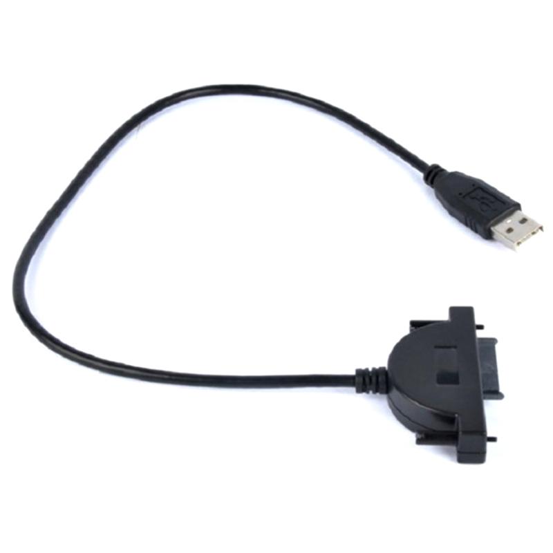 Кабель Usb 2.0 Sata Кабель привода CD/DVD-Rom Оптический драйвер Адаптер Кабель для ПК Ноутбука чёрный Ruyuan