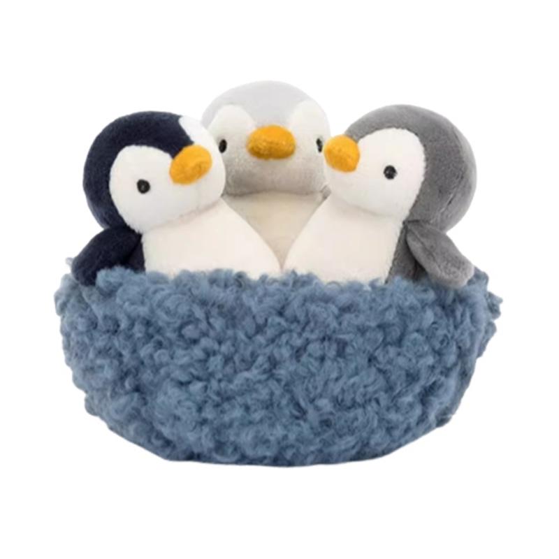 JELLYCAT Серия «Арктика и Антарктика» пингвин, строящий гнездо, кукла, плюшевая игрушка, высота 11 см Box Not Included white