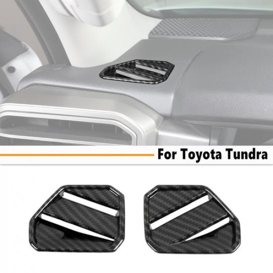 Для Toyota Tundra -2025 Декоративная накладка на боковую решетку воздуховода кондиционера на приборной панели, 2 шт., из карбона gray 91141024MA7XA1W19R