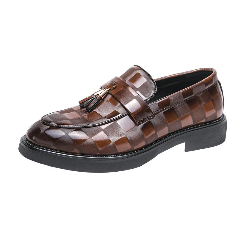 British Style Thick Soled Loafers for Men s Luxurious Dress Shoes Versatile for Banquets Weddings Offices Men s Business Shoes 38 коричневый Shoe Gallery