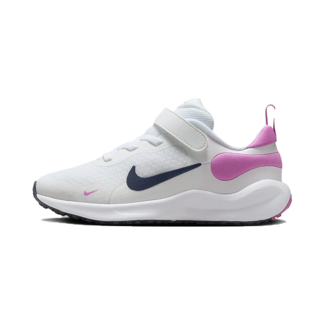 Nike Revolution 7 PS белые игривые розовые темно-синие детские кроссовки Midnight-Navy FB7690-103 25 white