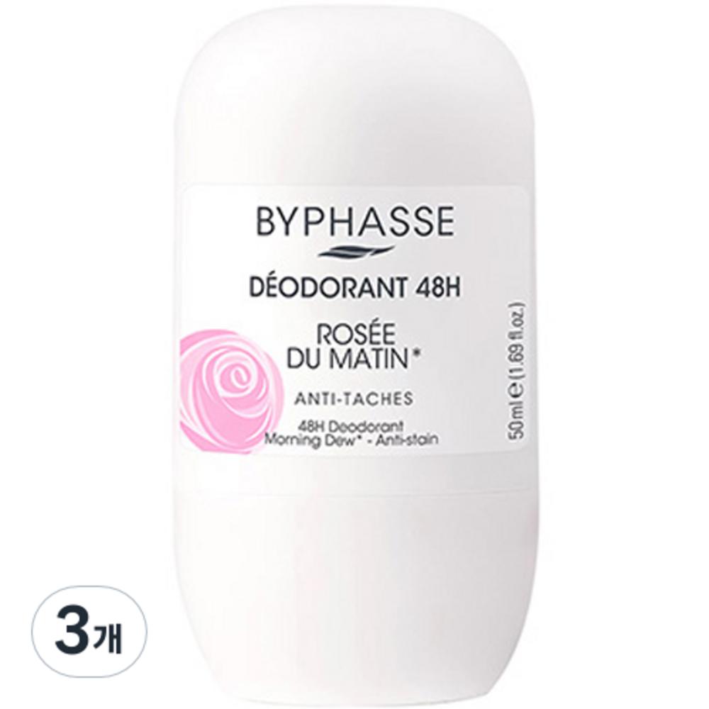 Byphasse Roll On DeO:DOrant New 48H Rose Fragrance, 50 мл, 3 шт. gray