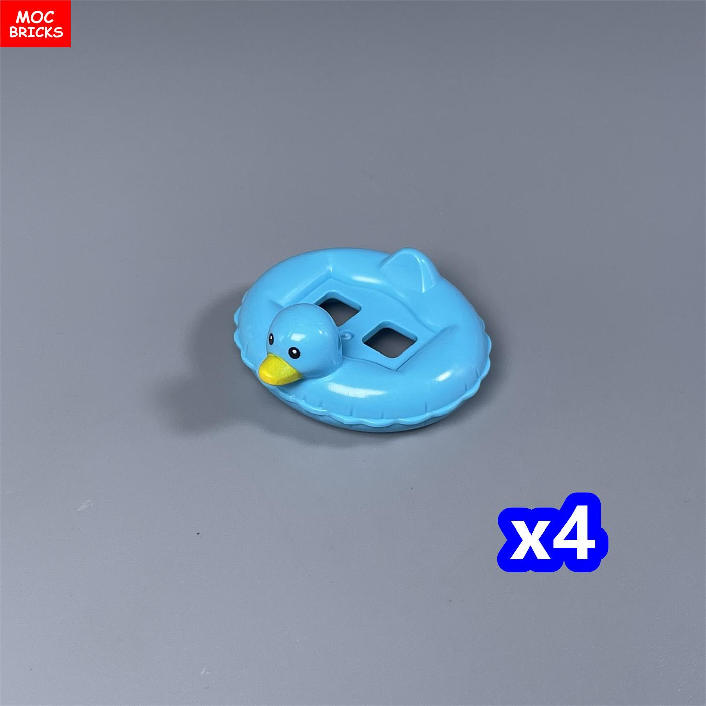 MOC Кубики Кольцо-утка для плавания Печатная деталь Сцена на озере и ферме Городские аксессуары Вид DIY Образовательные строительные блоки Подарки для друзей blue Professional fishing