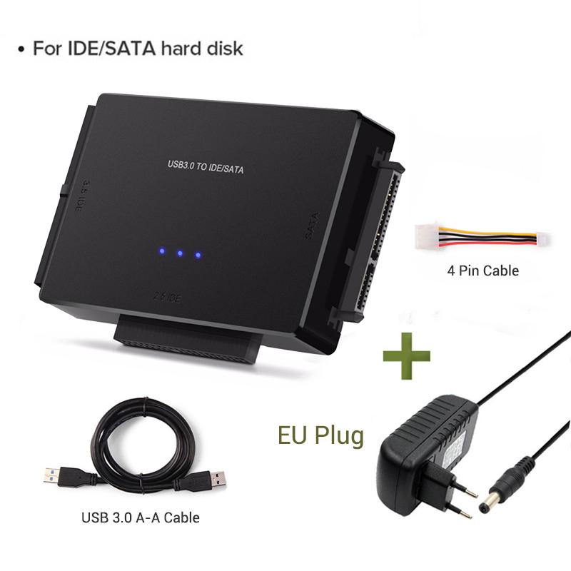 Адаптер 3 в 1 SATA-USB IDE USB 3.0 3 Поддержка кабеля 2,5/3,5-дюймовый внешний HDD SSD-конвертер Кабель Жесткий диск для ПК Macbook 100cm black Bellatrix