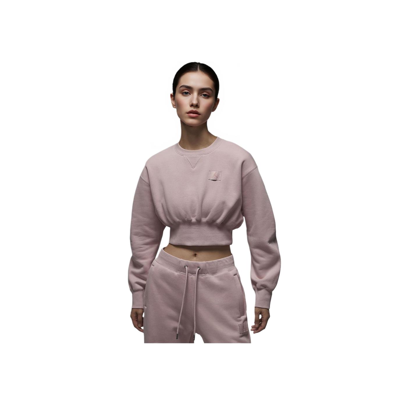 Jordan Короткая толстовка Flight Fleece Loose Fit Women tops Oxford-Pink FV7153-601 M gray