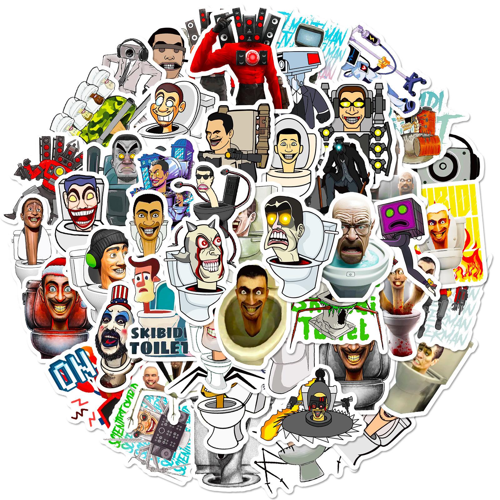 50 наклеек Spoof Toilet Man, личностные игры, креативные граффити «Туалетный человек» и «Человек-монитор» black TK Toys