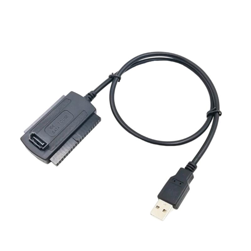 Высокоскоростной USB-кабель-конвертер в IDE Поддерживает 2,5-дюймовые/3,5-дюймовые/5,25-дюймовые жесткие диски и оптические приводы Кабель для передачи данных HDD 1 gray Cheese Bread Ball