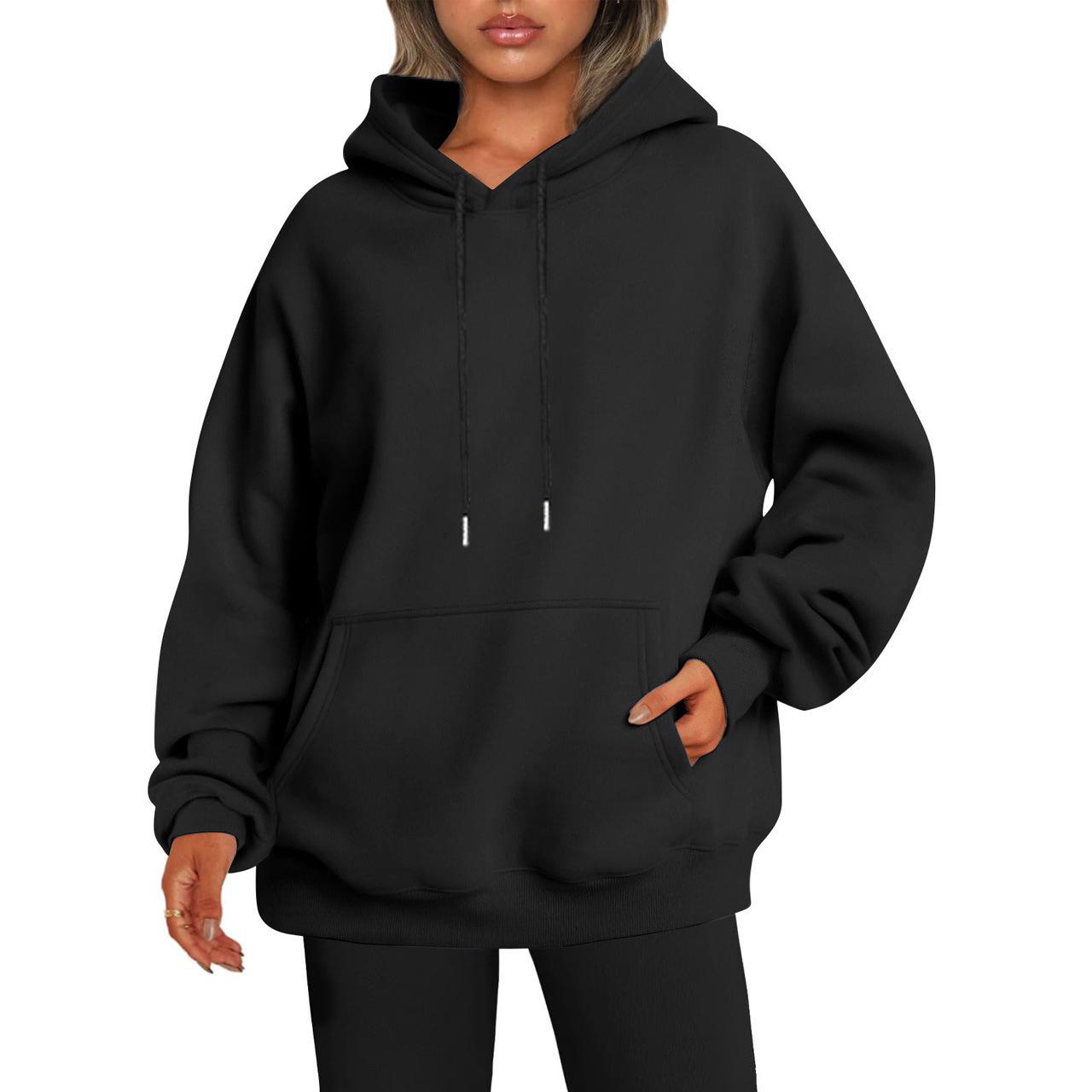 Унисекс Худи оверсайз однотонное со спущенным плечом XS black Garbword