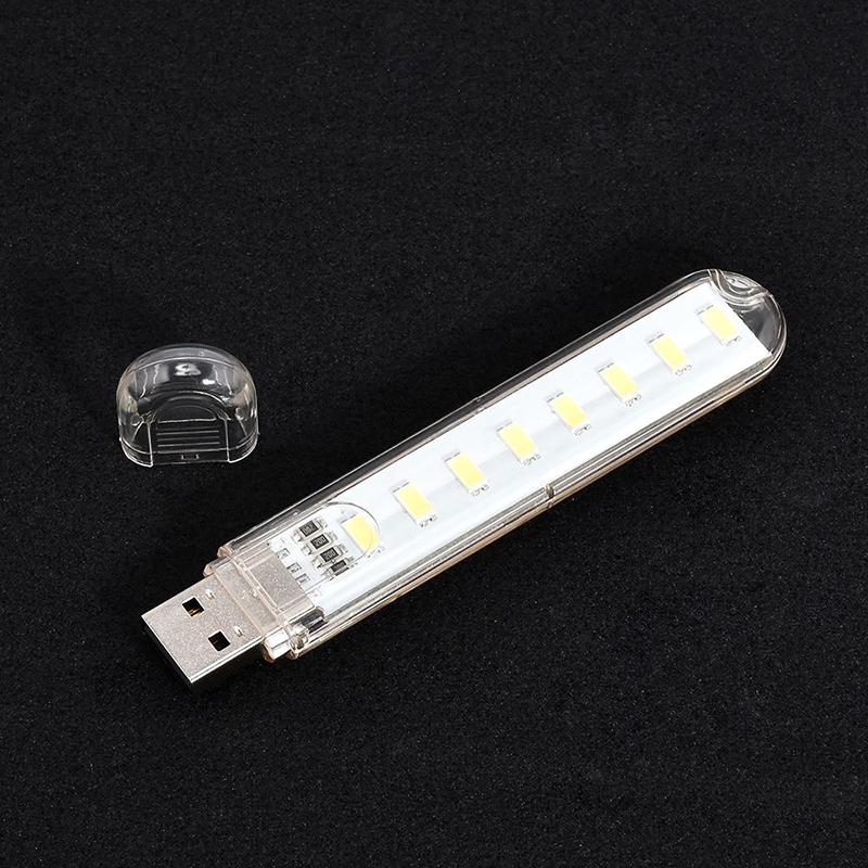 Mini USB Power 8 LED Night Light Портативный 5V лампа для чтения для портативного компьютера Power Bank White white CUCU