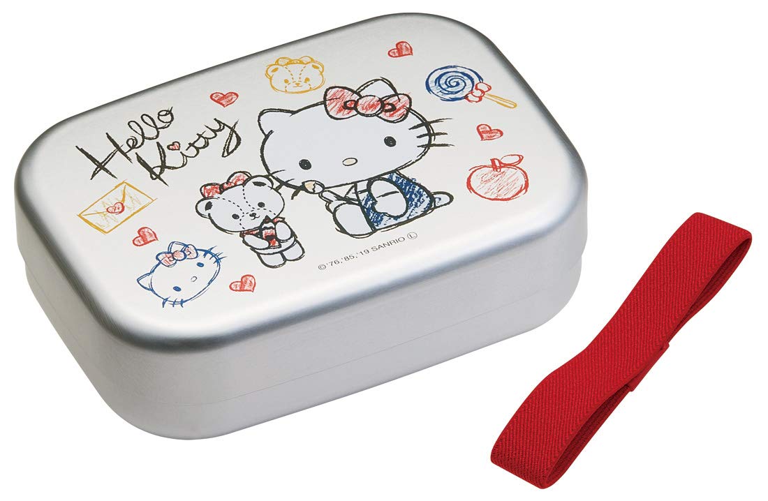 Ланч-бокс Skater, алюминиевый, Hello Kitty, эскиз Sanrio, сделано в Японии, 370 мл, ALB5NV, детский gray MJ Select